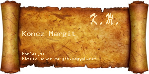 Koncz Margit névjegykártya